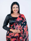 Black Craft Chiffon Saree with Blouse Piece