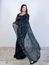 Black Georgette Saree with Blouse Piece