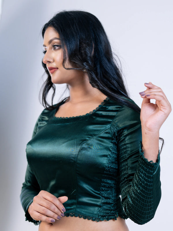 Bottle Green Smokey Blouse