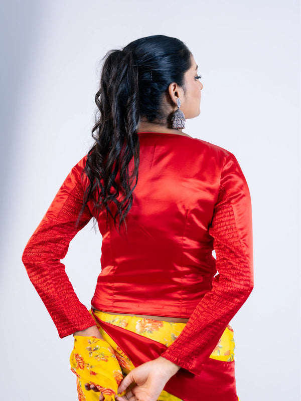 Tiana Red Smoky Blouse