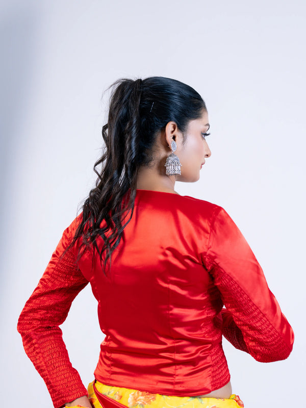 Tiana Red Smoky Blouse