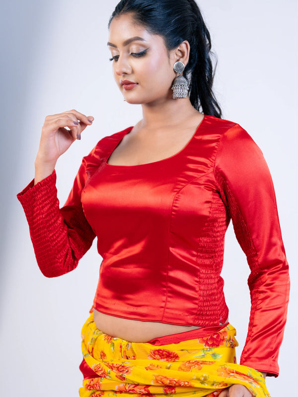 Tiana Red Smoky Blouse