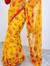 Yellow Soft Georgette Saree with Satin Blouse
