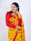 Yellow Soft Georgette Saree with Satin Blouse