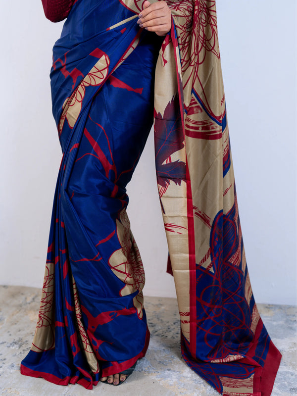 Blue Soft Silk Saree with Blouse