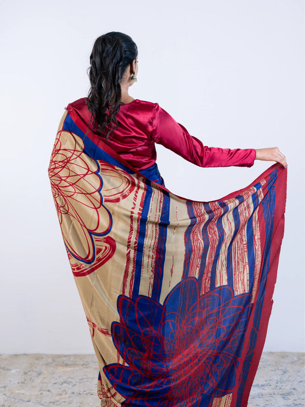 Blue Soft Silk Saree with Blouse