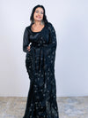 Black Georgette Saree with Blouse Piece