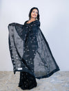 Black Georgette Saree with Blouse Piece