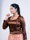 Chocolate Color Smoky Blouse