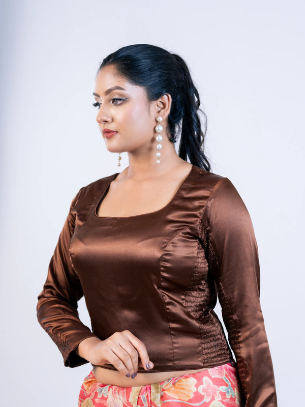 Chocolate Color Smoky Blouse