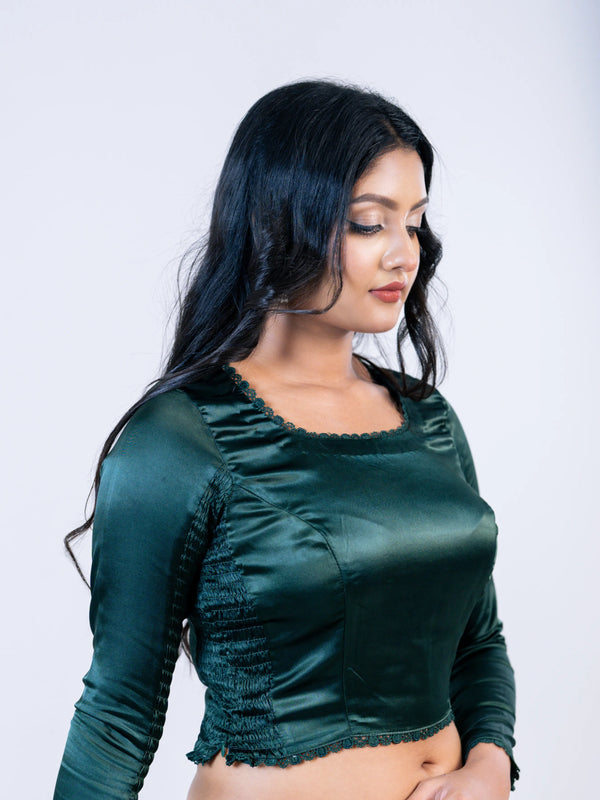 Bottle Green Smokey Blouse