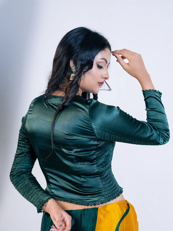 Bottle Green Smokey Blouse