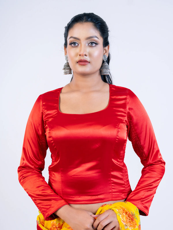 Tiana Red Smoky Blouse