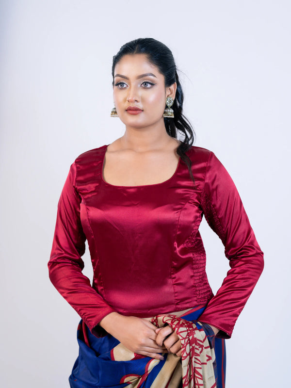 Maroon Smokey Blouse