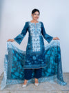 Till BlueThree-Piece Set Unstitched
