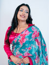 Sky Blue Craft Chiffon Saree with Blouse