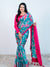 Sky Blue Craft Chiffon Saree with Blouse