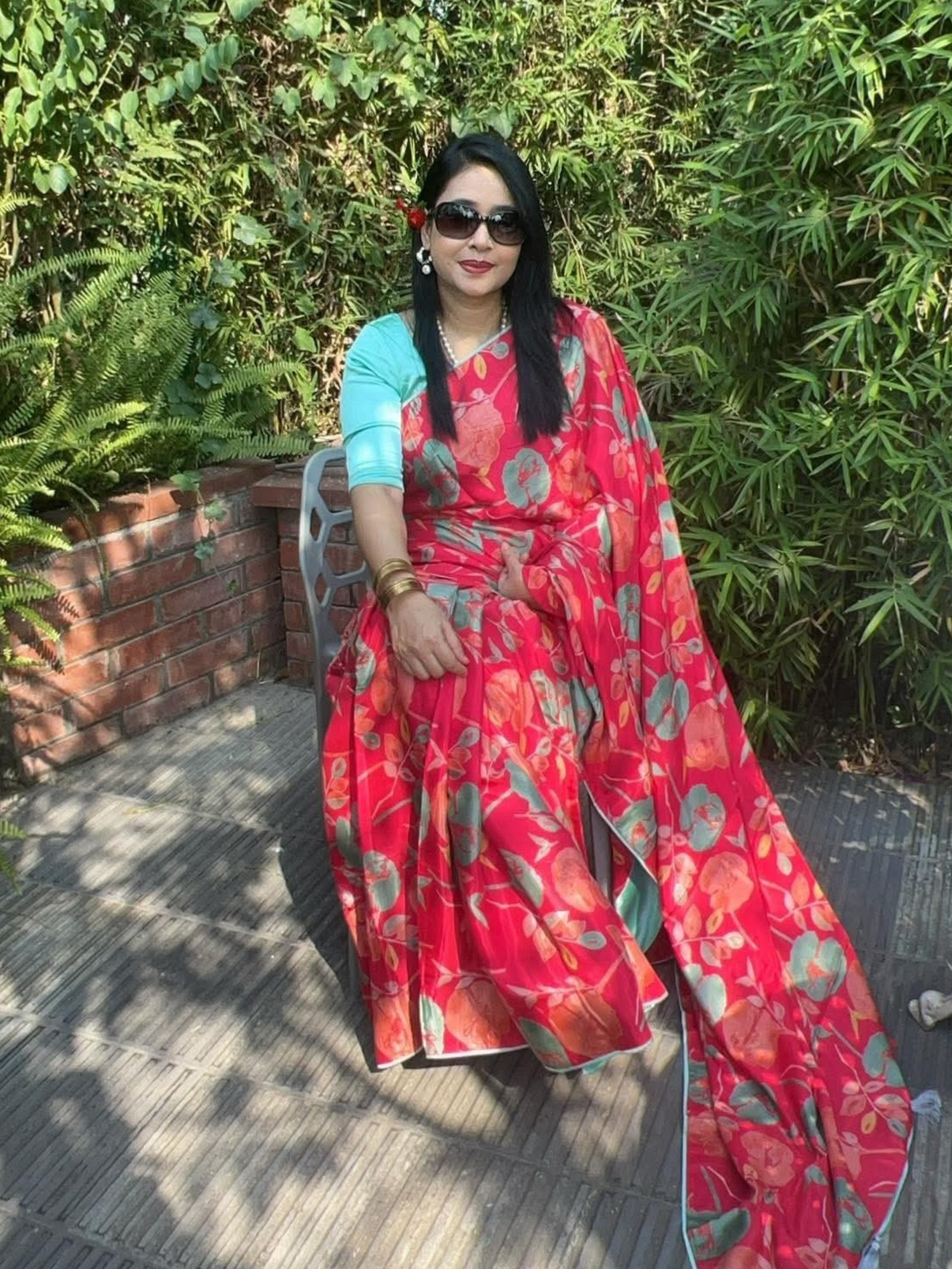 Vibrant Rainbow Zigzag Soft Silk Saree