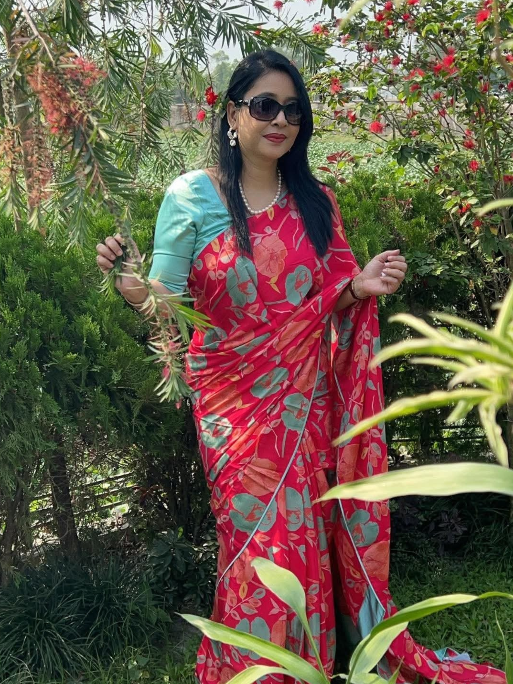 Vibrant Rainbow Zigzag Soft Silk Saree