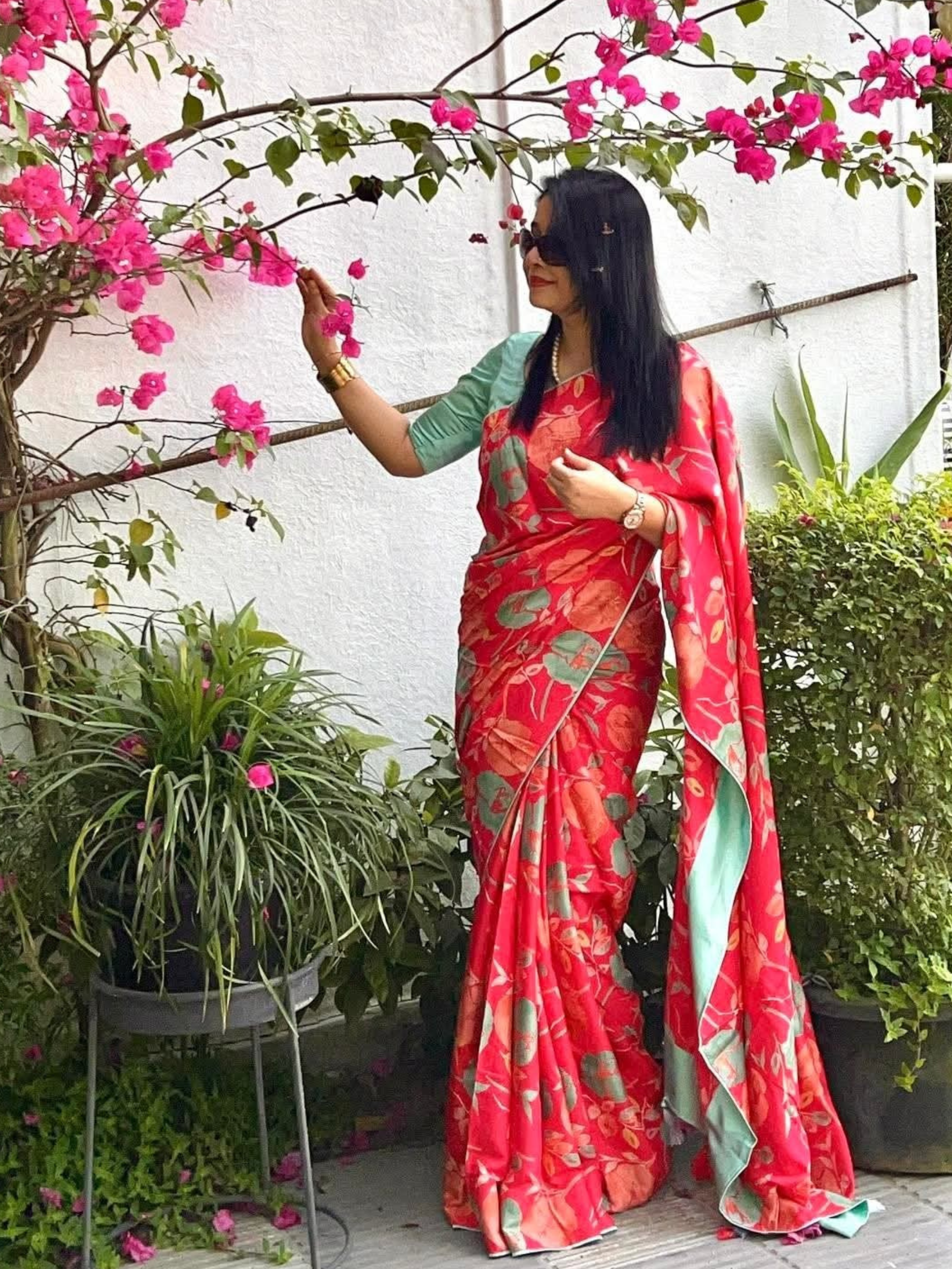 Vibrant Rainbow Zigzag Soft Silk Saree